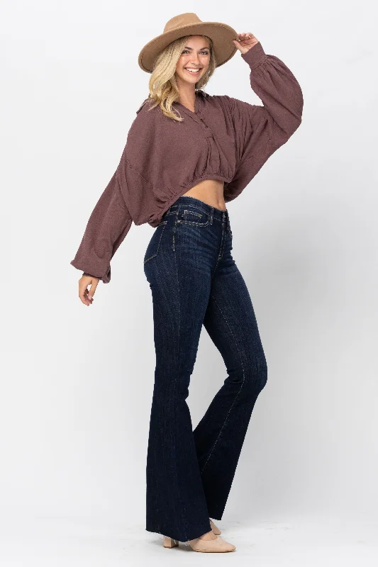 RAW HEM FLARE JEANS TALL