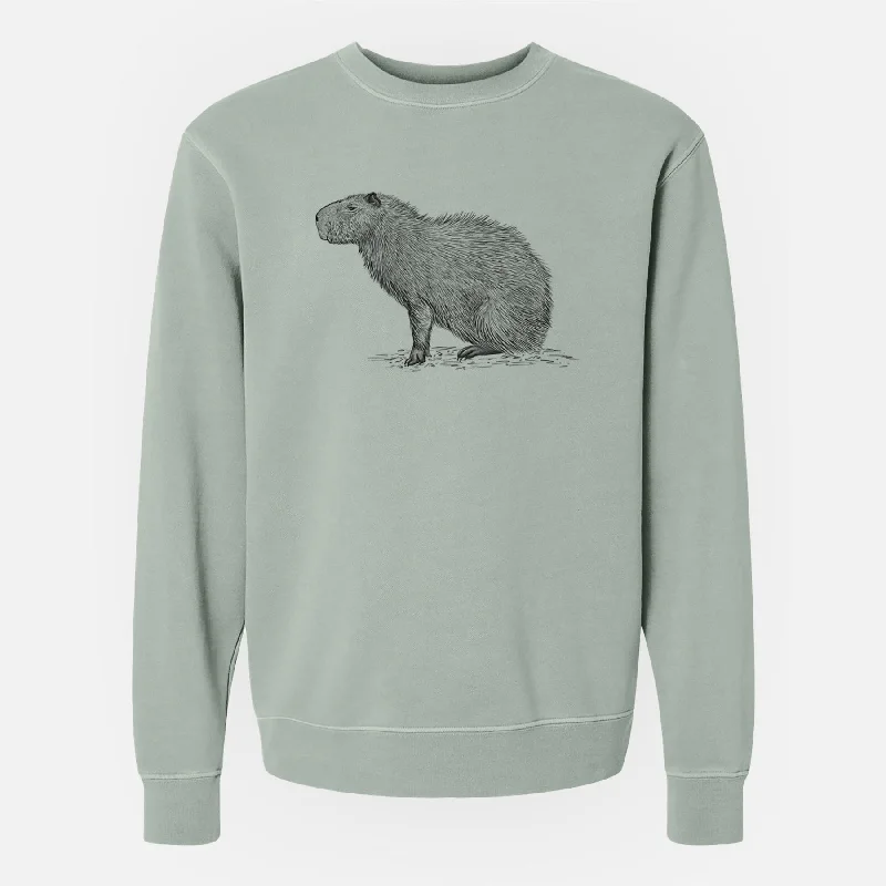 Capybara Profile - Hydrochoerus hydrochaeris - Unisex Pigment Dyed Crew Sweatshirt Fashionable Sweatshirts for Women