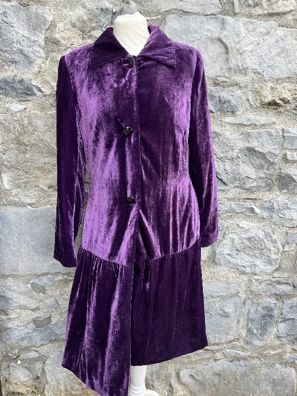 Purple velvet coat uk 8-10 Women's commuter jackets