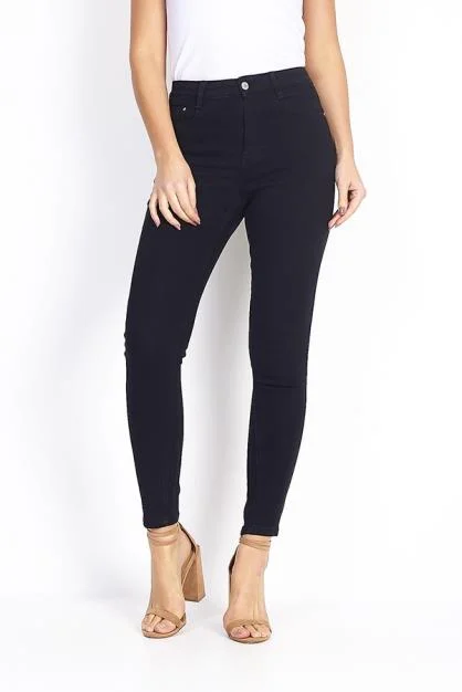 PLAIN BLACK DENIM SKINNY FIT JEANS