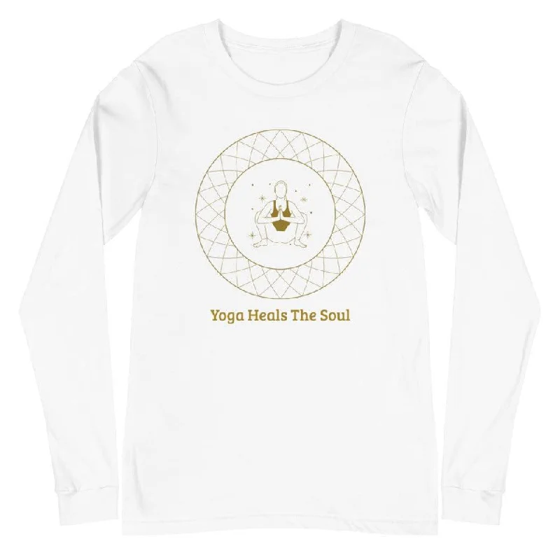 Yoga Heals The Soul Statement Unisex Long Sleeve Tee T-shirt Sweatshirt Hoodie Collection