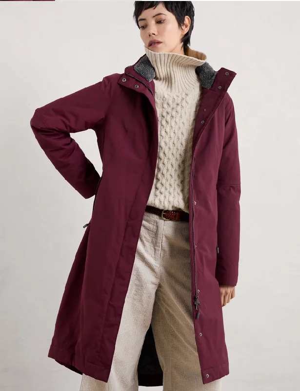 Maroon winter parka uk 8 Women's boho jackets