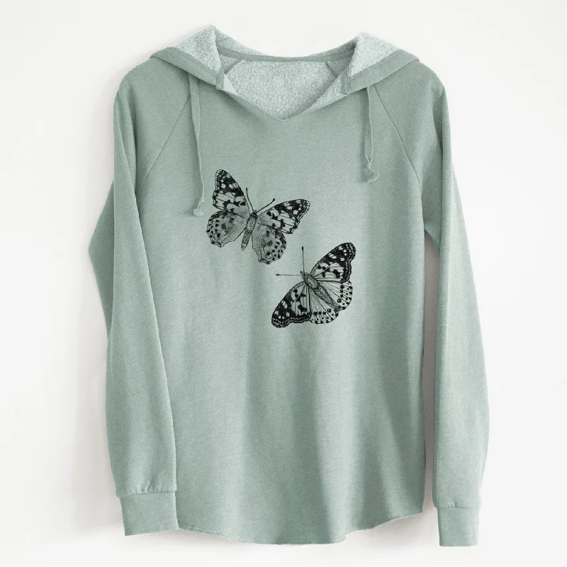 Painted Lady Butterflies - Cali Wave Hooded Sweatshirt Comfy Pullover Sweatshirt