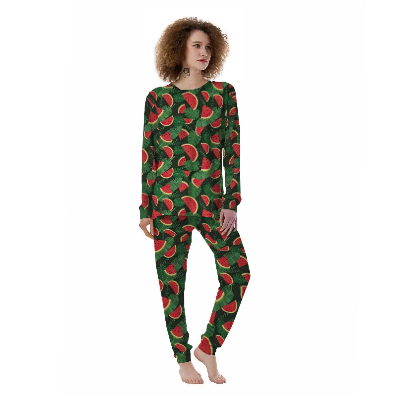 Pieces Leaf Watermelon Print Pattern Women's Pajamas Couple pajama sets