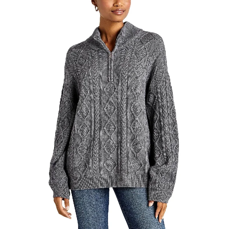 Dakota Womens Cable Knit 1/4 Zip Pullover Sweater Expensive sweaters