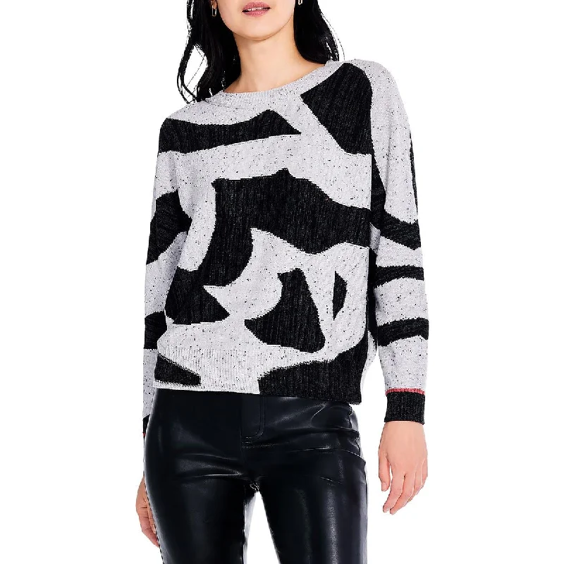 Womens Printed Dolman Pullover Sweater Party sweaters