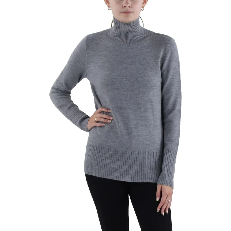 Womens Heathered Long Sleeve Turtleneck Sweater Layering sweaters