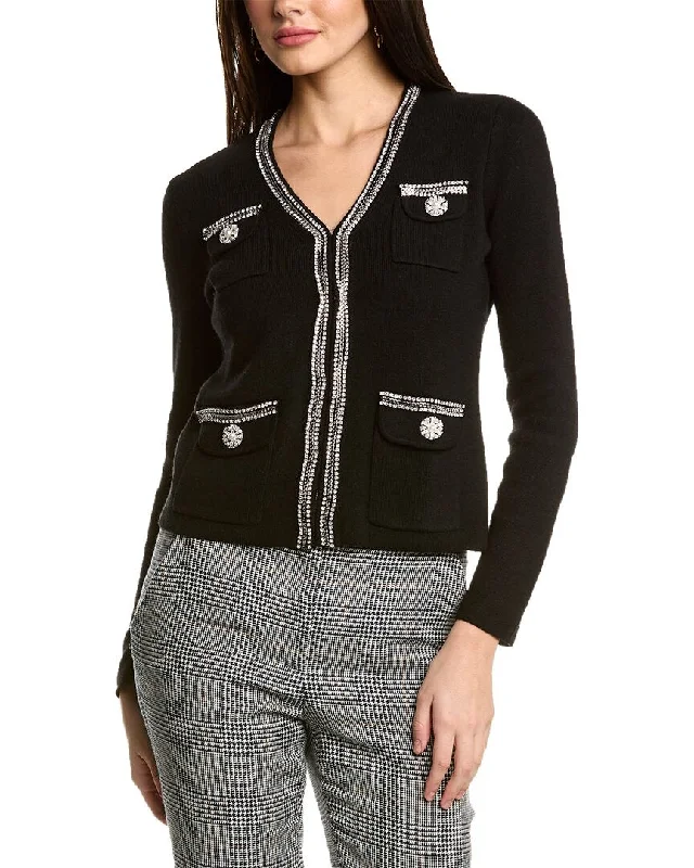 sofiacashmere Wool-Blend Cardigan Columbia sweaters