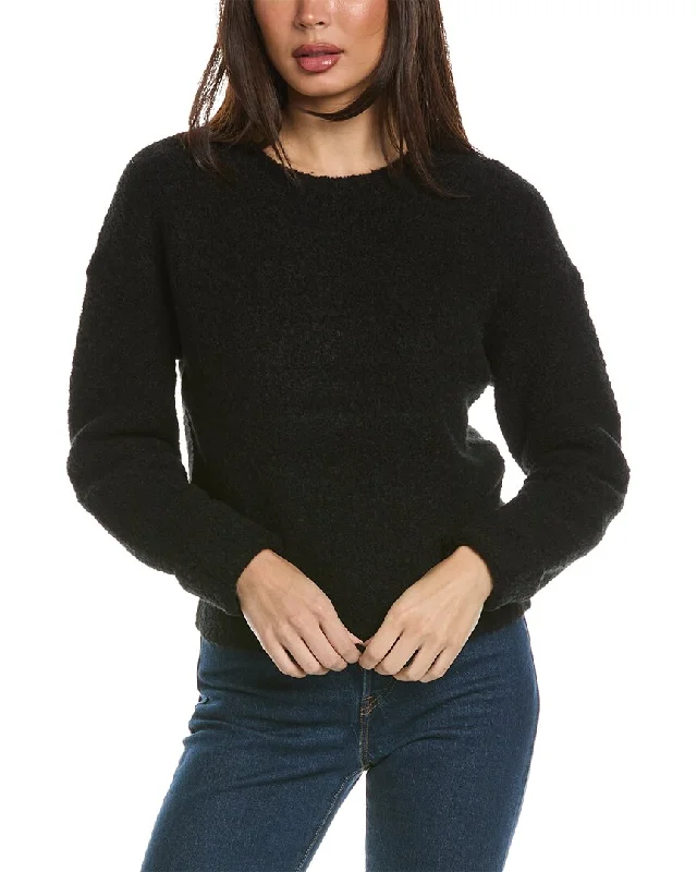 Theory Shrunken Wool & Camel-Blend Sweater Sporty sweaters