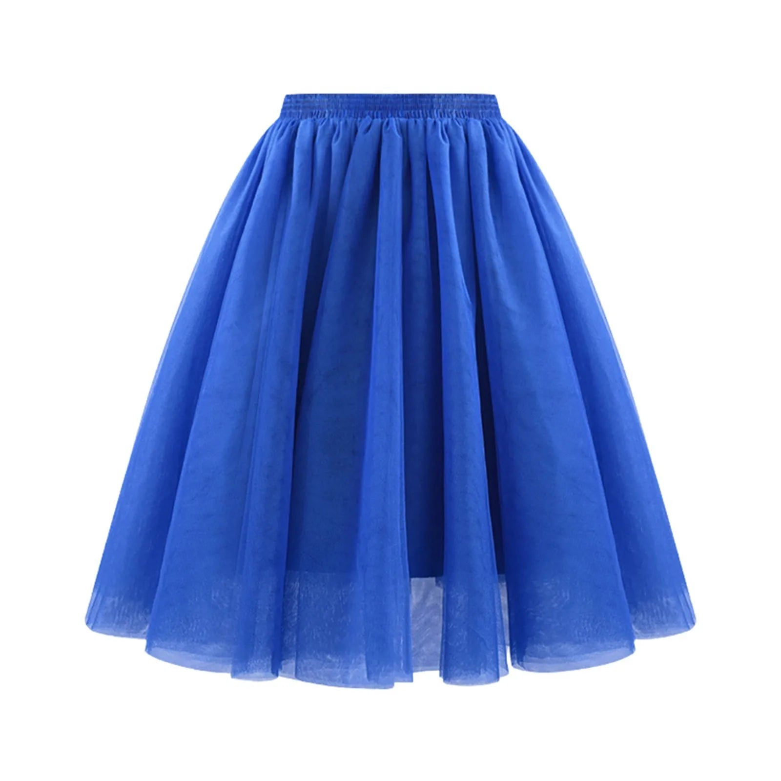 JuliaFashion - Fashion Tulle Skirt Pleated Tutu Skirts Womens Soft Drape Mid Length Skirt Wedding Bridal Bridesmaid Large Size A Line Skirts Dress Bright color unclassified skirts