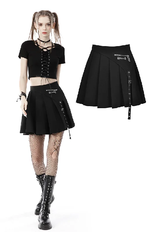 Punk rock asymmetrical pleated skirt KW228 Lightweight unclassified skirts