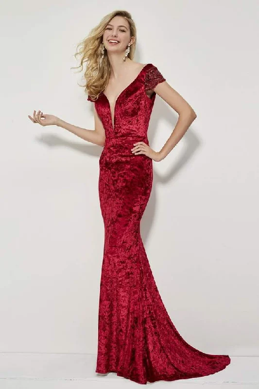 Angela & Alison Deep V-neck Sheath Gown 81126 Cheap party dresses