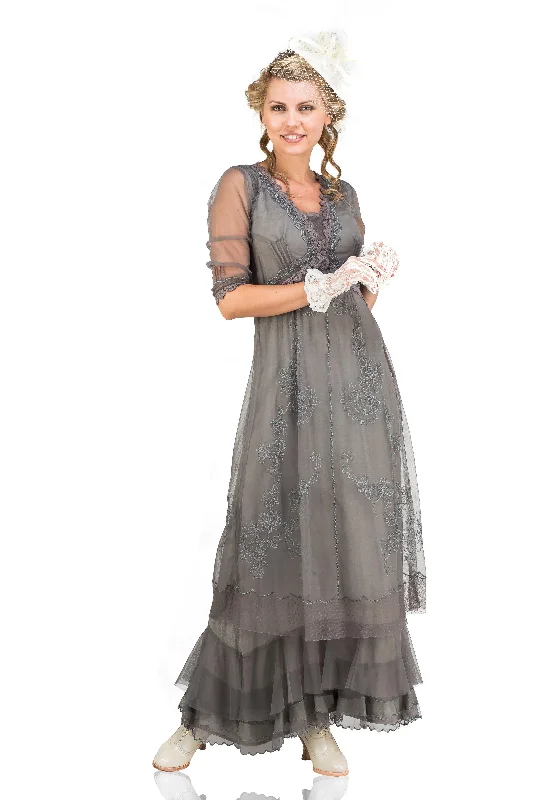 Audrey Vintage Style Party Gown in Smoke by Nataya Classic party dresses