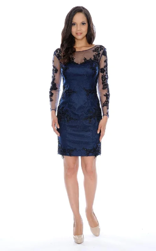 Decode 1.8 Long Sleeve Illusion Bateau Neck Dress - 1 Pc Black Navy in Size 6 Available Birthday maxi dresses