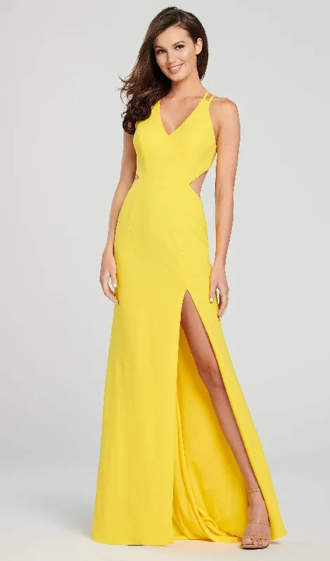 Ellie Wilde - Sexy Cutout Back Sleeveless V Neck Long Dress EW119159 - 1 pc Red In Size 6 and 1 pc Yellow in Size 4 Available Summer maxi dresses