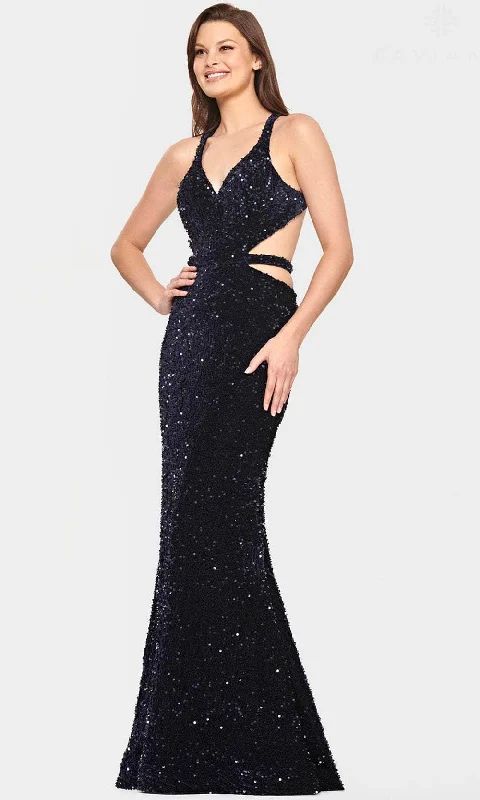 Faviana S10818 - Sequined V-Neck Evening Gown PrettyLittleThing party dresses