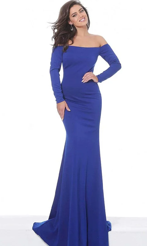 Jovani - 67440 Long Sleeve Off Shoulder Long Dress Long sleeve maxi dresses