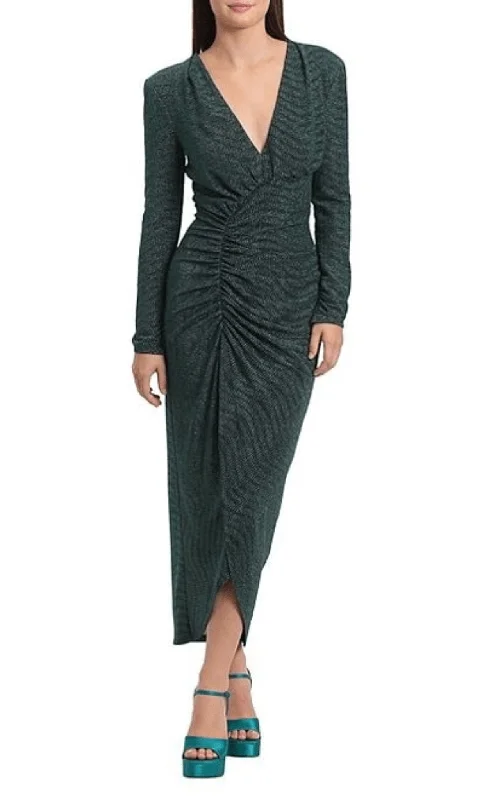 Maggy London G5595M - Ruched Fitted Long Dress Off-shoulder maxi dresses