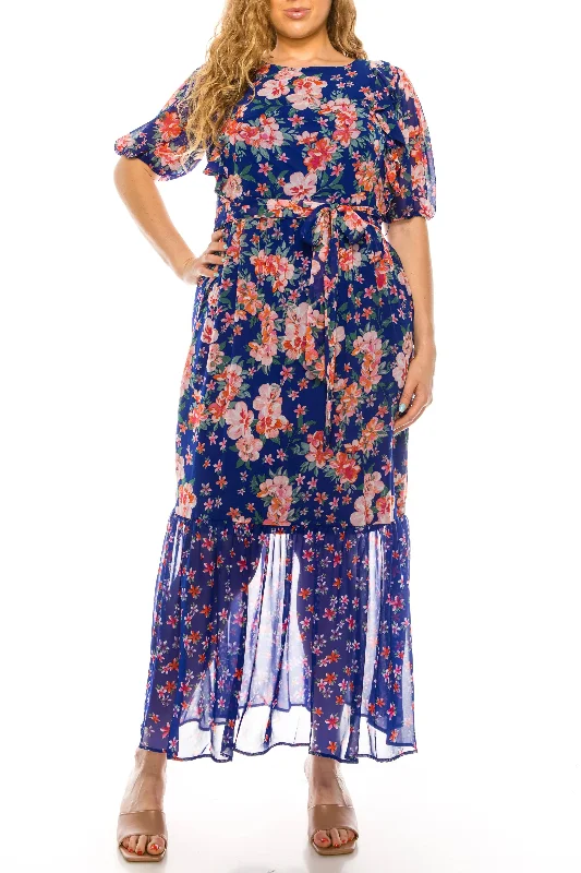 Shelby & Palmer - M602 Bateau A-Line Long Dress Flattering maxi dresses for all body types