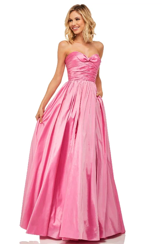 Sherri Hill - 52833 Sweetheart Bodice Ruched Taffeta Long Gown Maternity party dresses