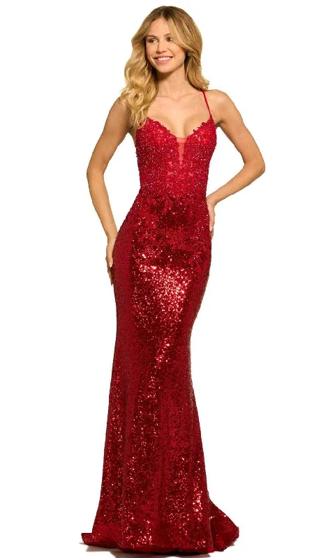 Sherri Hill 55524 - Lace Bod Sequined Trumpet Evening Dress Lace party dresses