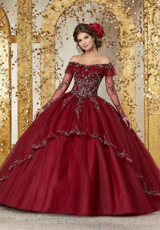 Vizcaya by Mori Lee - 89235 Off Shoulder Illusion Long Sleeve Ballgown Sexy party dresses