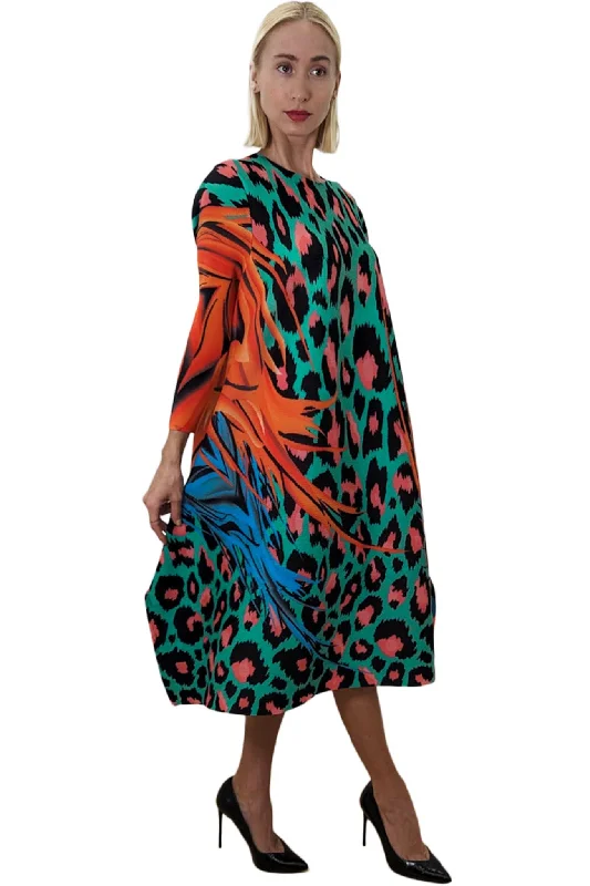 Printed Long Sleeve Midi Dress Glamorous midi dresses