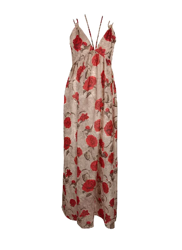 6240004 V-Neck Floral Printed Dress Formal floral dresses