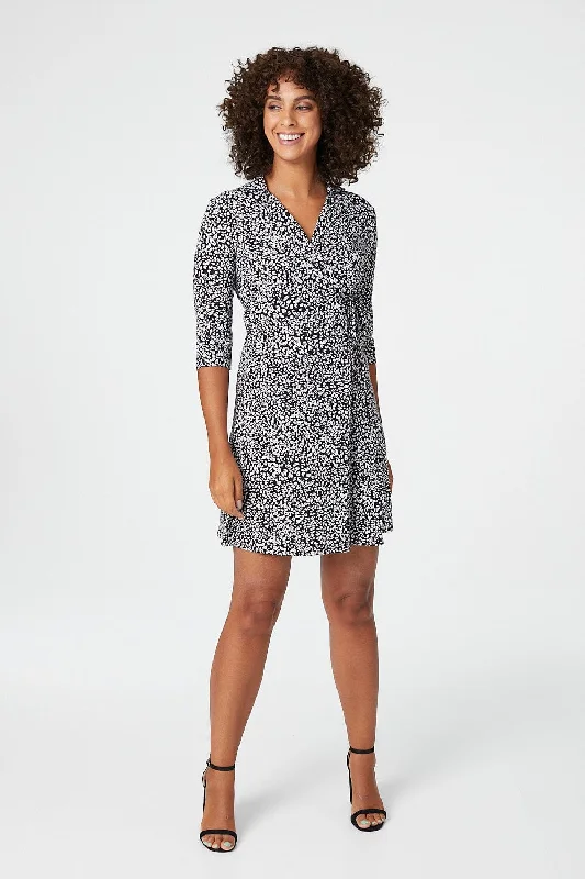 Animal Print Wrap Short Dress Best floral dresses for work