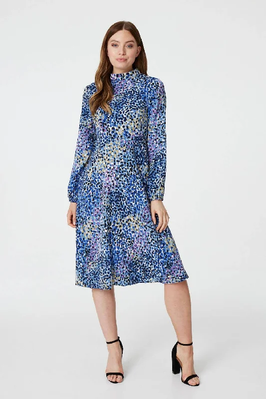 Ditsy Print High Neck Tea Dress H&M floral dresses