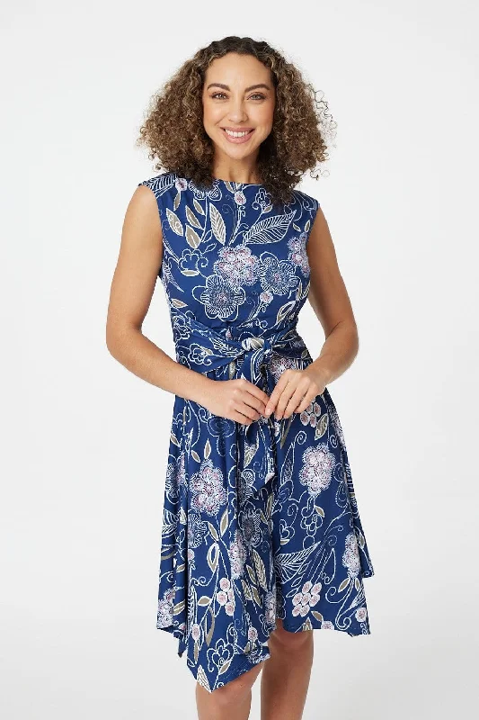 Floral Hanky Hem Skater Dress Smocked floral dresses