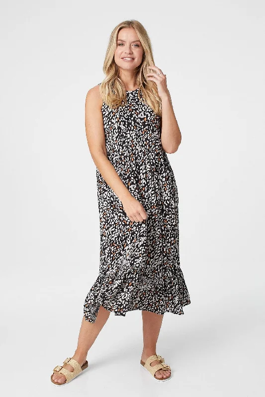 Printed Sleeveless Smock Dress Vacation floral dresses