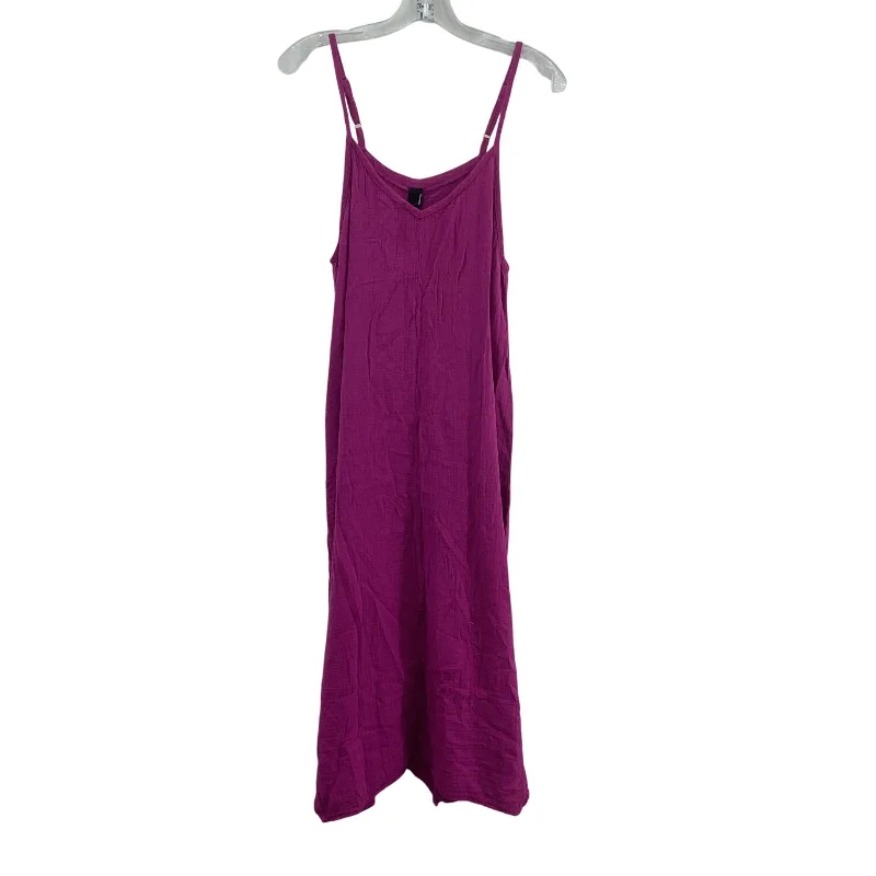 Bobi Women's Purple Cotton Loose Fit Tank Dress, Long, M, New with Tags Embroidered Maxi Skirt