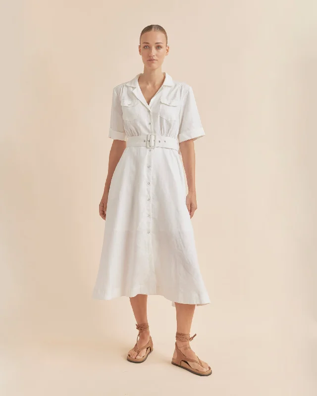 Cadence Linen Dress - White Luxury unclassified dresses