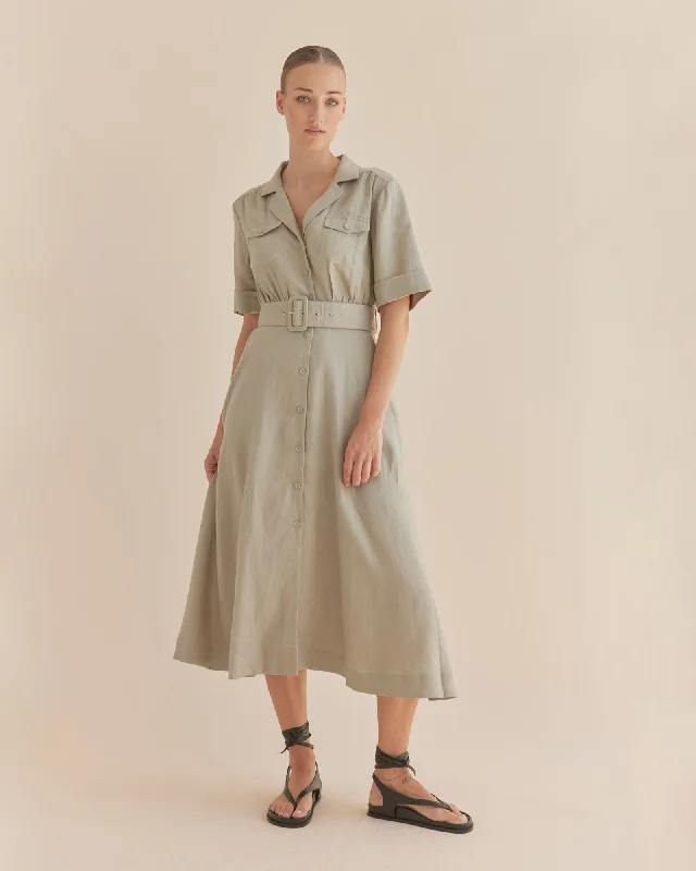 Cadence Linen Dress - Sage Graduation unclassified dresses