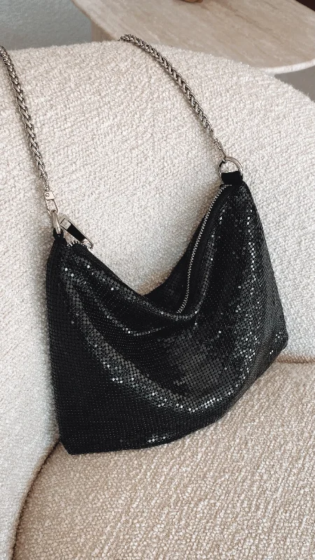 Chain Mesh Bag - Black Short unclassified dresses