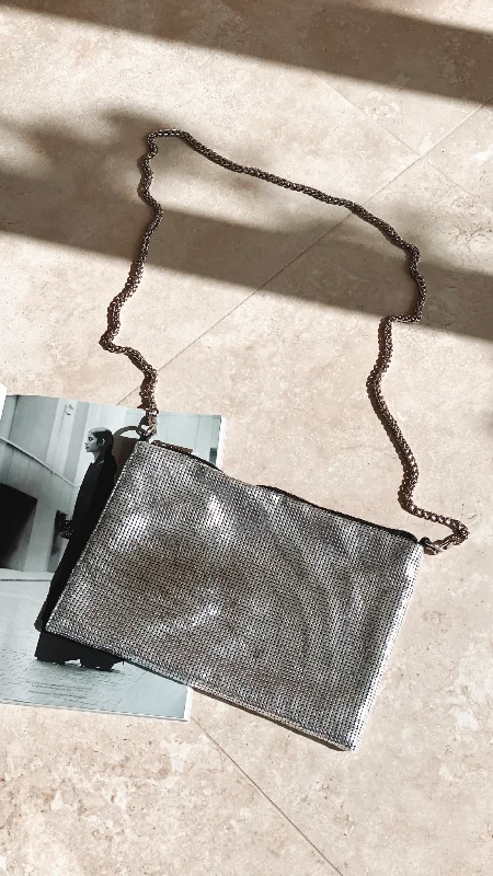 Chain Mesh Small Bag - Silver Chic unclassified dresses