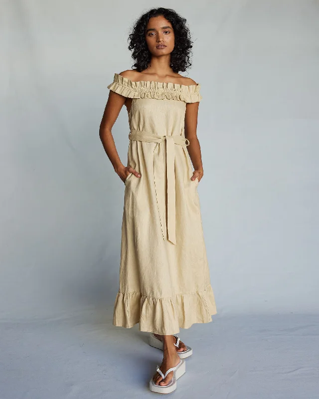 Gaia Linen Dress - Sand High-low unclassified dresses