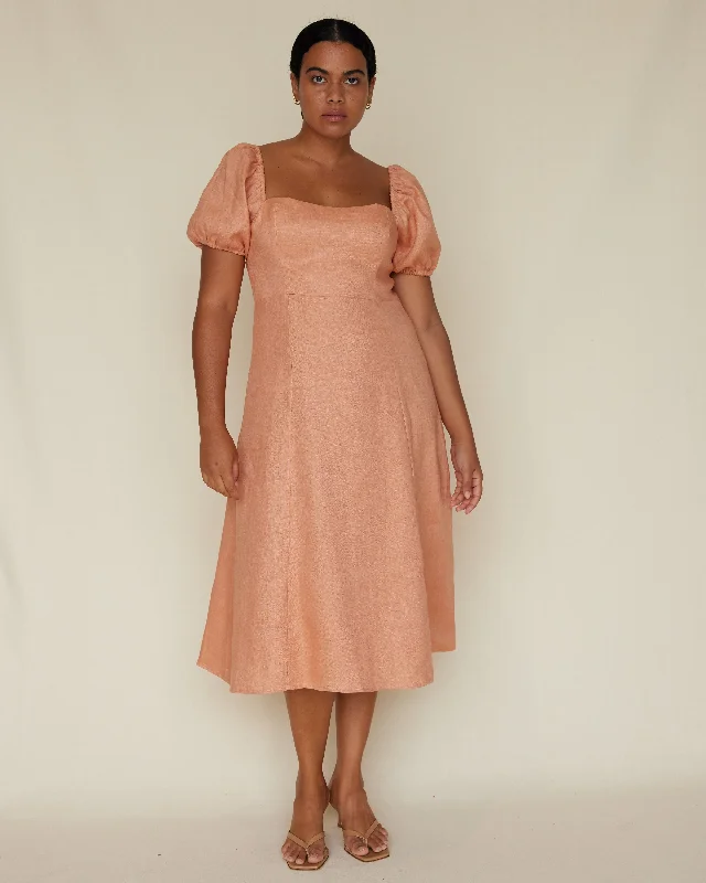 Muse Linen Dress - Apricot Beaded unclassified dresses