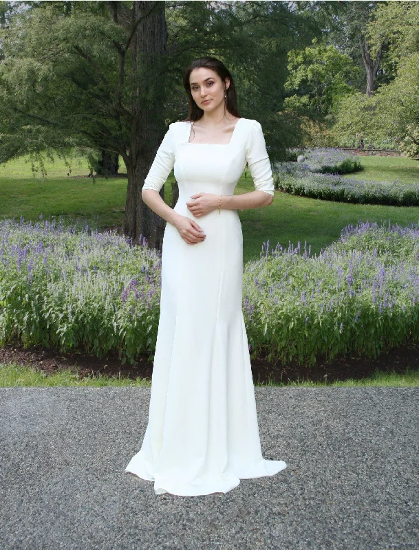 Other Aletheia Gown with Sleeves and Square Neckline Backless unclassified dresses