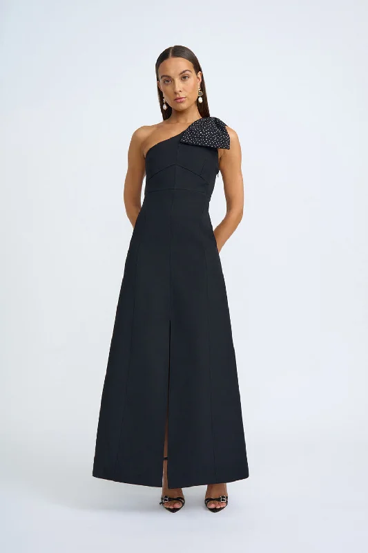 Black Tie Bow Gown | Final Sale - Black Lounge unclassified dresses