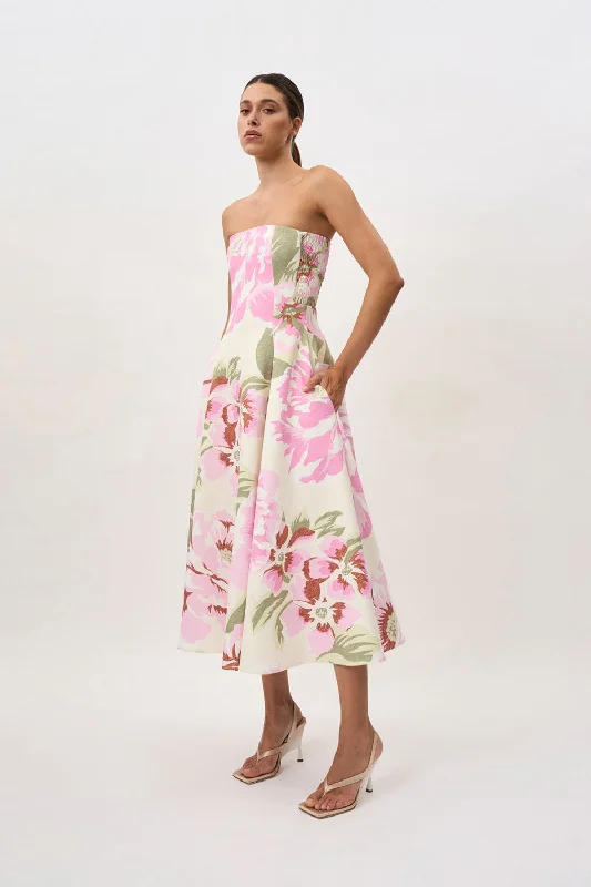 Carrie Strapless Dress - Pink Ivory Green Off-shoulder unclassified dresses