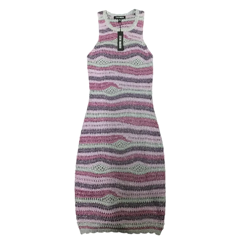 Dress Casual Midi By Steve Madden In Purple & Silver, Size: Xs Denim Midi Skirt