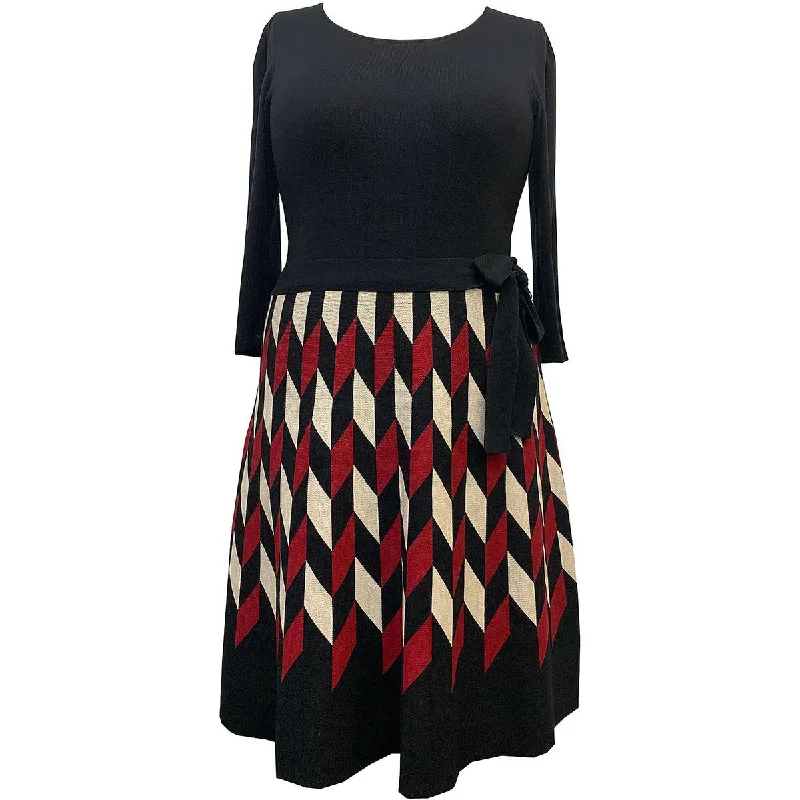 Plus   Womens Printed Midi Sweaterdress Midi Skirt Dress