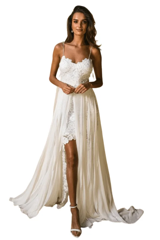 GRACE LOVES LACE Hollie Gown (White)- RRP $2,400 Tiered Lace Dress