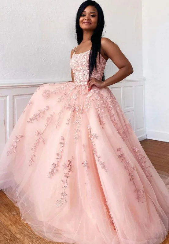 Pink Lace Long Prom Dresses A-Line Evening Dresses,DP0124 Lace Shift Dress