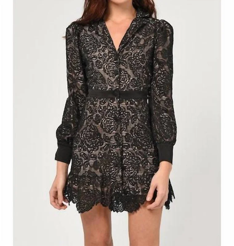 Sophie Lace Blazer Dress In Black Lace Dress Style